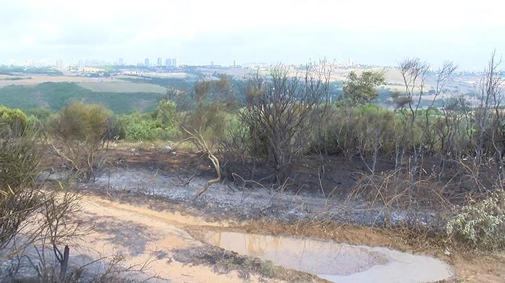 Arnavutköy’de buğday tarlasında çıkan yangına helikopterli müdahale