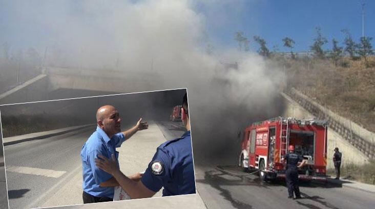 Sultangazi’de otobüs yangını! Son anda indiler