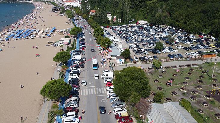 İnkum’da hafta sonu yoğunluğu! Girişler kapatıldı