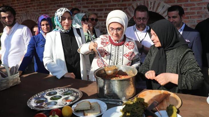 Emine Erdoğan, Gastronomi Festivali’nde Tokat mutfağını gezdi