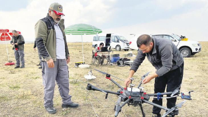 Malazgirt’te drone ile tarihi çalışma