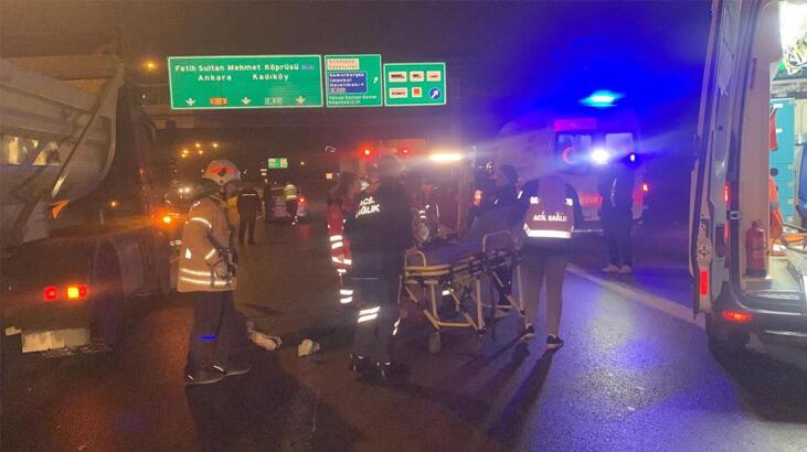 TEM’de akılalmaz kaza: Şakalaşırken motosikletten düştüler