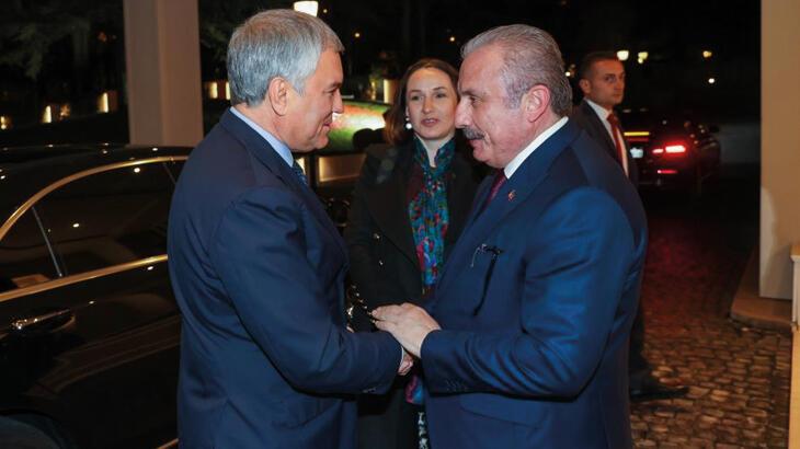 TBMM Başkanı Şentop, Rusya Devlet Duması Başkanı Volodin ile bir araya geldi