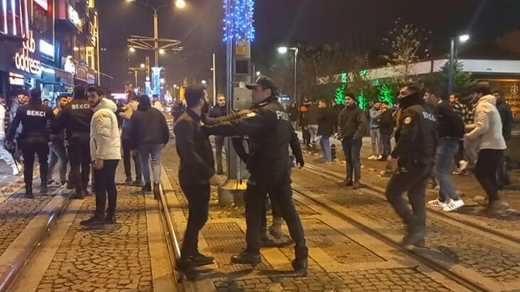 Yeni yılın ilk saatlerinde hareketli dakikalar: Yumruklar havada uçuştu