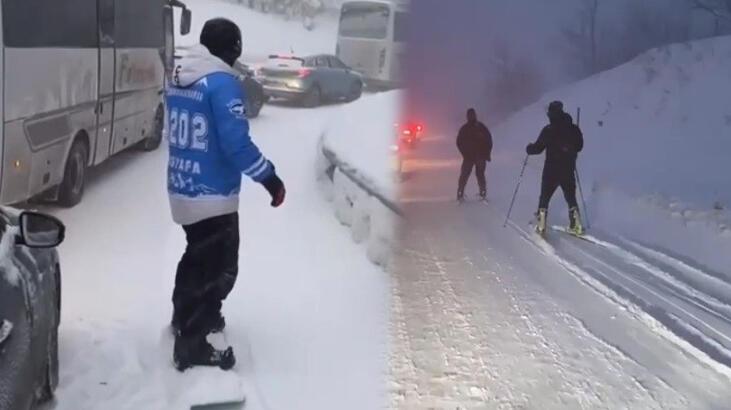 Uludağ yolu kapandı, 25 kilometrelik trafik oluştu! Merkeze böyle indiler