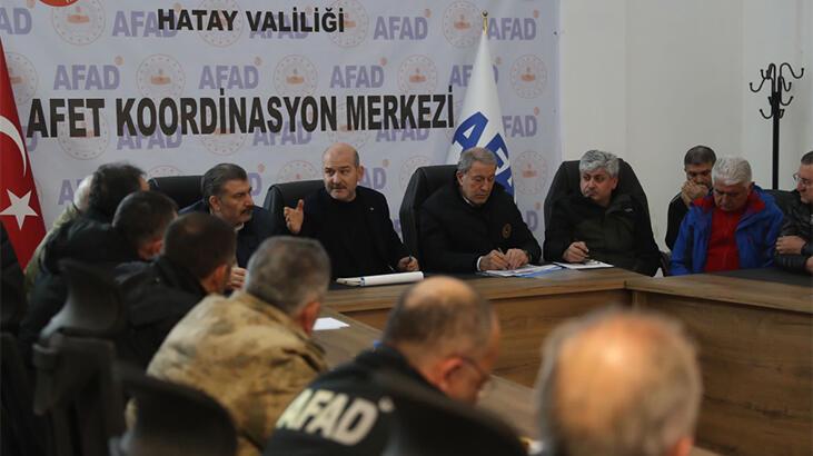 Hatay’da üç bakanın başkanlığında afet toplantısı