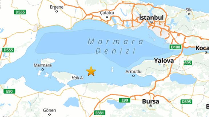 Son dakika… Marmara Denizi’nde 3.9 büyüklüğünde deprem