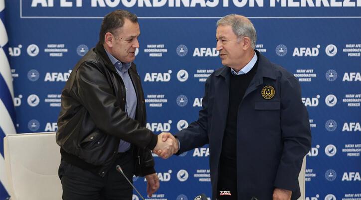 Bakan Akar ve Yunanistan Savunma Bakanı’ndan Hatay’da açıklamalar: Ege ve Akdeniz dostluk denizi olsun