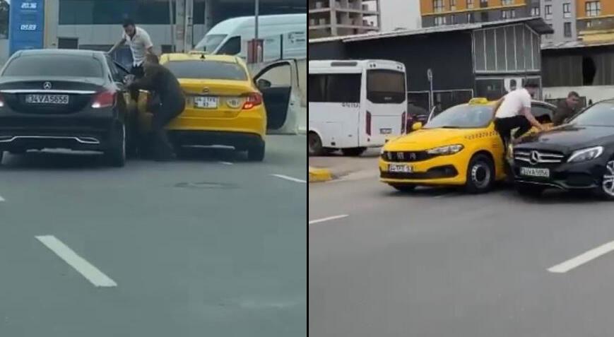 Pendik’te dehşet anları! Tartıştığı taksiciyi ezmek için otomobilini üzerine sürdü