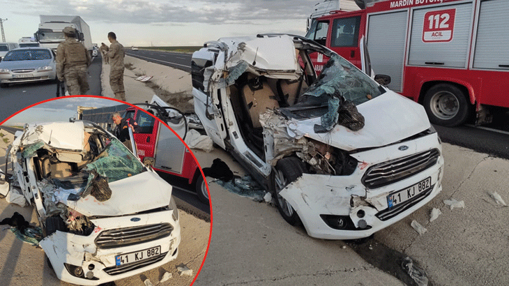 Nusaybin’de hafif ticari araç ile TIR çarpıştı: 1 ölü, 3 yaralı