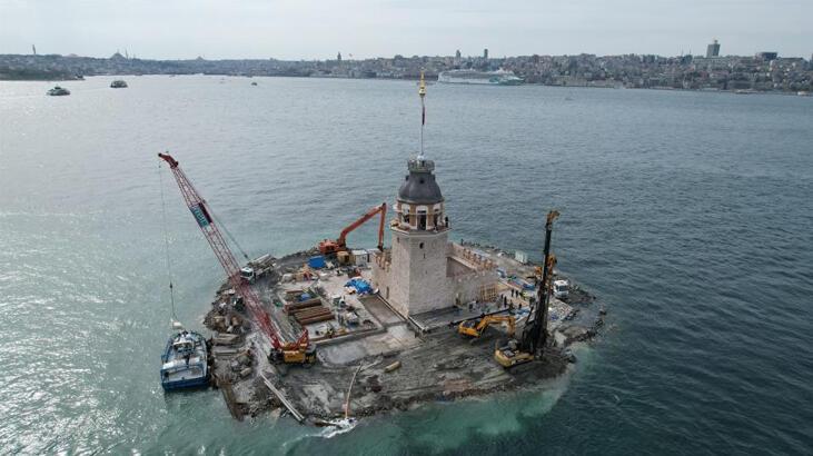 Kız Kulesi’nde geri sayım başladı! Dron ile son hali görüntülendi