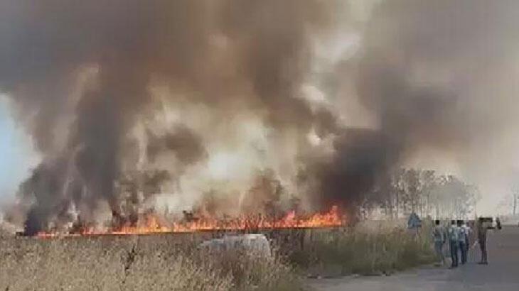 Çatalca’da tarlada yangın çıktı