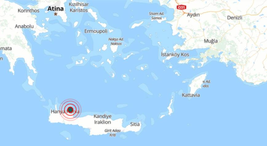 SON DAKİKA… Merkez üssü Ege Denizi’nin Girit Adası’nda 4.8 büyüklüğünde deprem