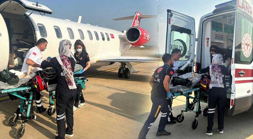 Şanlıurfa’da entübe edilen çocuk, ambulans uçakla Bursa’ya sevk edildi