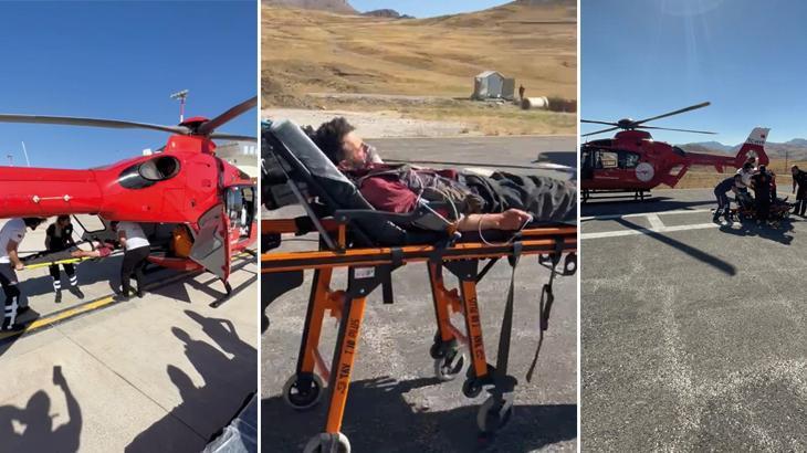 Van’da ambulans helikopter rahatsızlanan Bayhan için havalandı