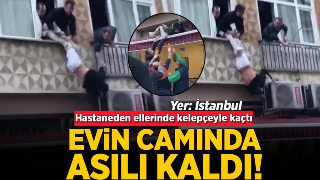 Hastaneden ellerinde kelepçeyle kaçtı! Saklandığı evin camında asılı kaldı