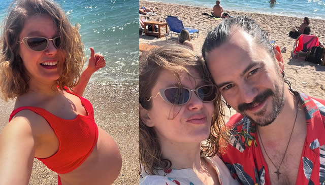 Hamile Burcu Biricik’ten tatil pozları