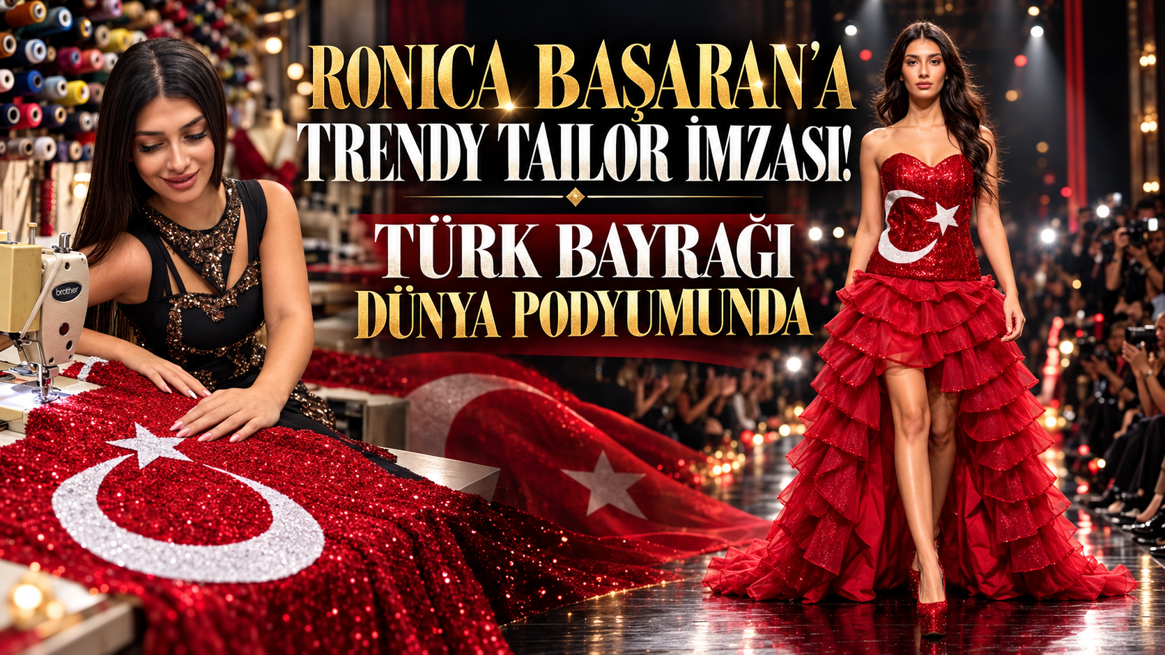 RONICA BAŞARAN’A TRENDY TAILOR İMZASI! TÜRK BAYRAĞI DÜNYA PODYUMUNDA